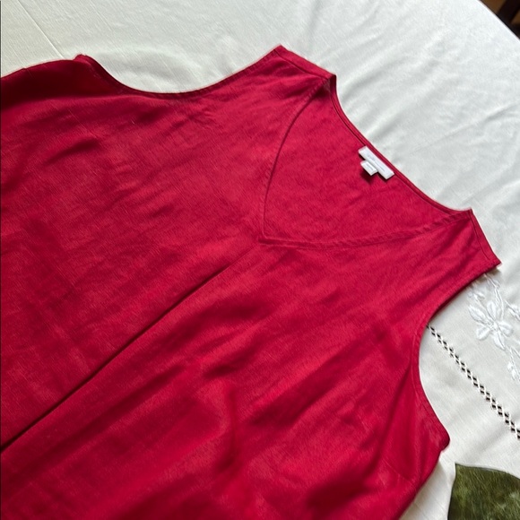 J. Jill Red Sleeveless  Linen Dress - Picture 3 of 10